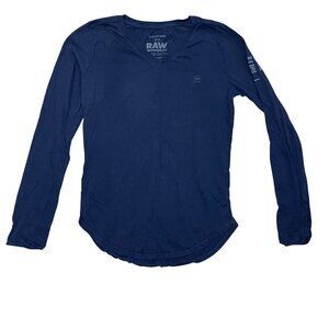G-Star Raw Long Sleeve Tee Women's Size Small V Neck T-Shirt Cradle to Cradle